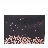 Папка-конверт на кнопке формат А4 180мкр блестящая МИКС Цветы на черном  (штрихкод на штуке)   10843