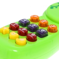 Музыкальный телефон &laquo;Любимые зверята&raquo;, звук, свет, цвет зелёный