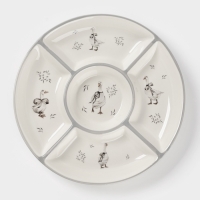 Менажница Доляна "Гуси" цвет белый  5 ячеек 25,5х3 см