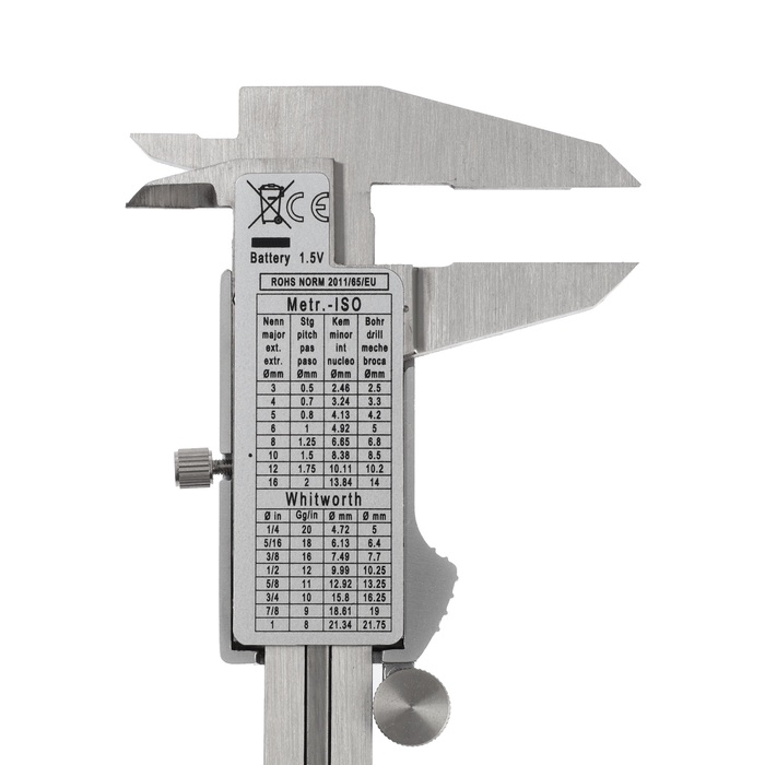 Штангенциркуль электронный ТУНДРА ПРОФИ, металлический, с глубиномером, 150 мм