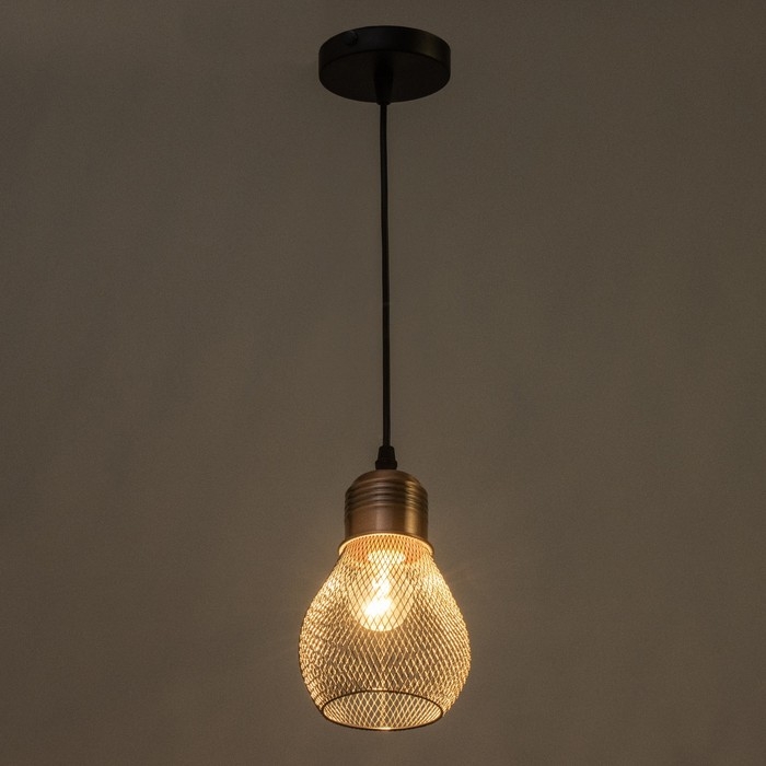 Светильник "Лампа" 1х60Вт Е27 черный/медь 12х12х18см