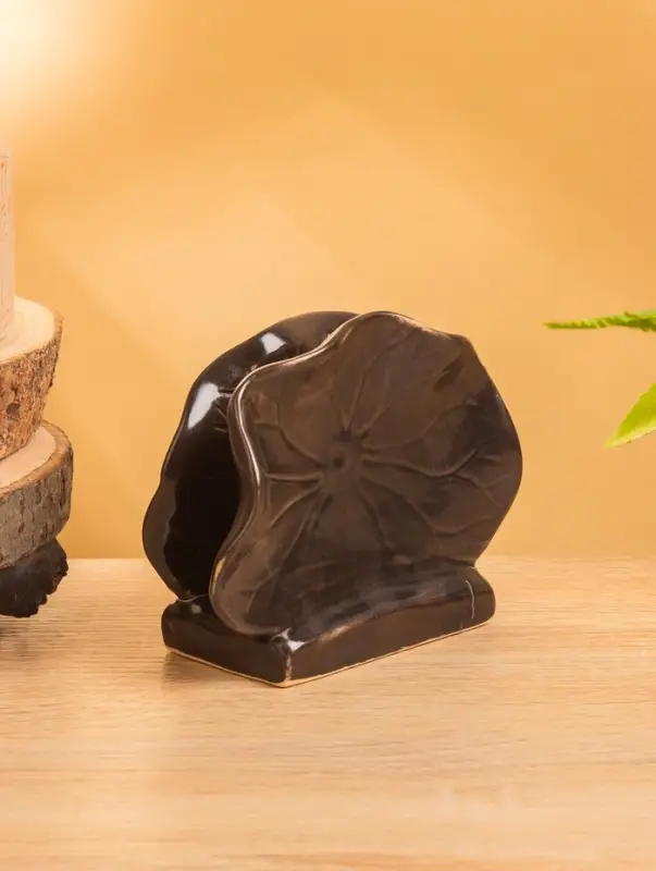 Салфетница "Цветок" керамика, цв. коричневый, 12х5х10 см