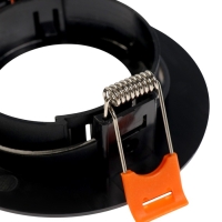 Светильник встраиваемый, поворотный, под лампу MR16, круг, пластик, черный