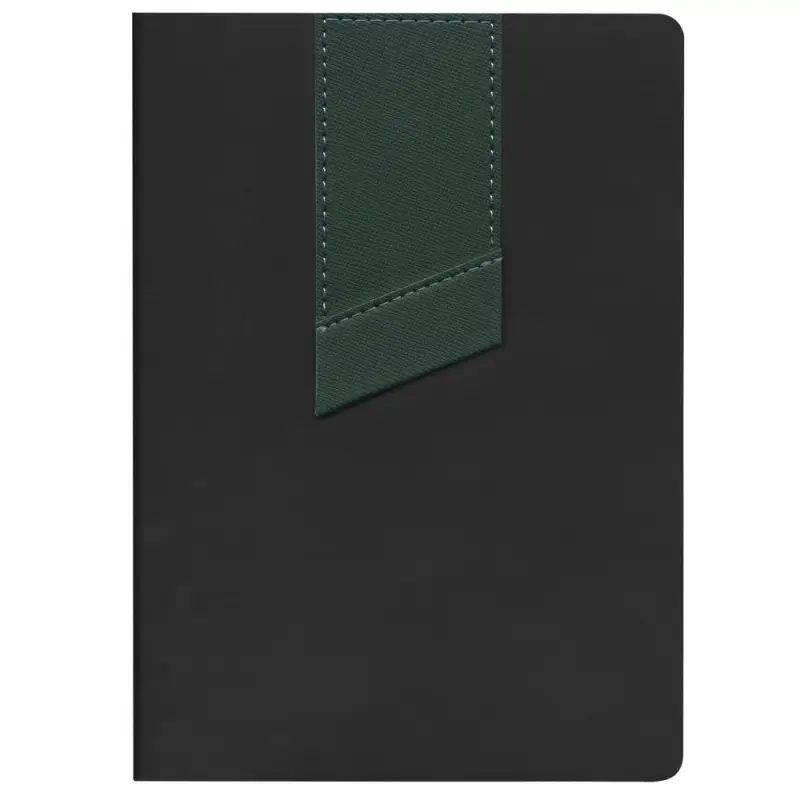 Ежедневник Bookmark, недатированный, черный с зеленым