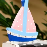 Календарь настольный &laquo;Парусник&raquo;, 18&times;10.5&times;5.5 см, дерево, розовый