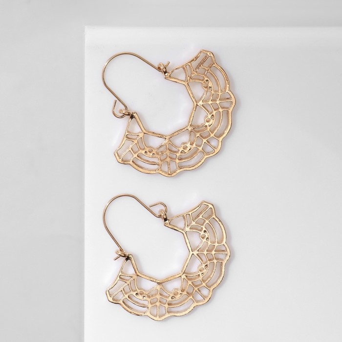Серьги металл &laquo;Восток&raquo; ажур, цвет золото