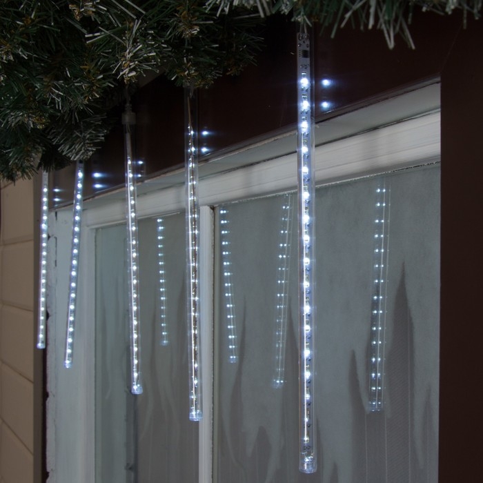 Гирлянда &laquo;Сосулька&raquo; тающая 0.3 м, IP44, прозрачная нить, 18 LED, свечение белое, переливы, 220 В