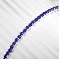 Браслет &laquo;Лёд&raquo; 1 ряд, цвет синий в серебре, 7 см