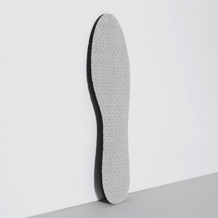 Стельки для обуви, антибактериальные, дышащие, универсальные, р-р RU до 34,5 (р-р Пр-ля до 35), 23 см, пара, цвет серый