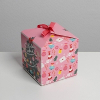 Коробка подарочная новогодняя складная &laquo;Наряжаем ёлку&raquo;, 12 х 12 х 12 см, Новый год