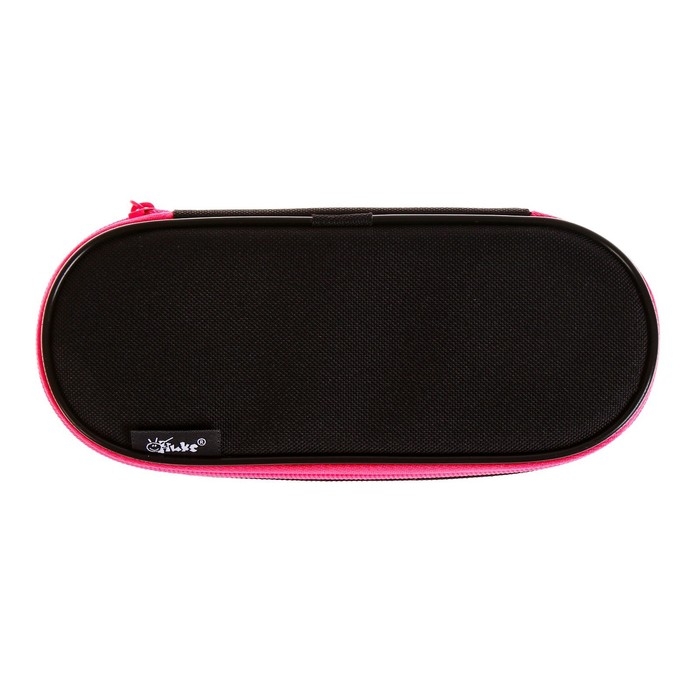 Пенал-футляр 85 х 210 х 50 мм с откидной планкой, мягкий, текстильный, Calligrata ПМК 24-42 Black, чёрный/ярко-розовый