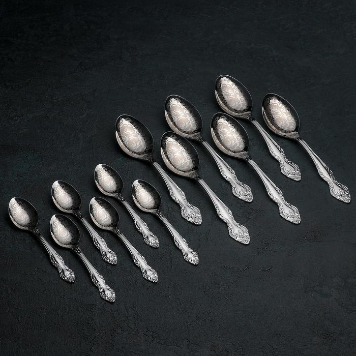 Набор столовых приборов &laquo;Тройка&raquo;, 18 предметов, художественная роспись, картонная коробка