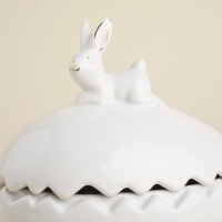 Конфетница керамическая SL Home &laquo;Пасхальные кролики&raquo;, 15,5&times;12&times;16 см, цвет белый