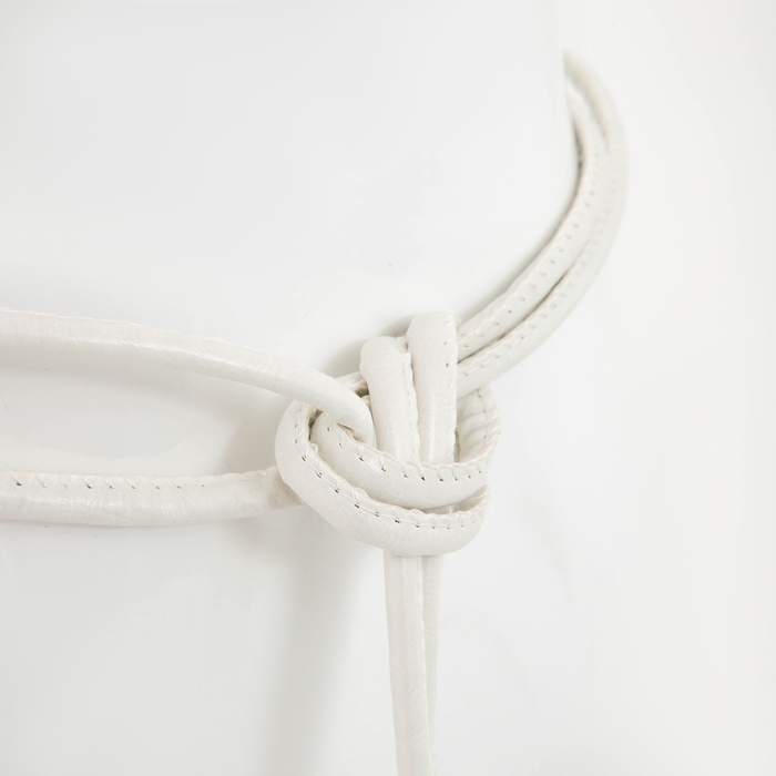 Пояс-шнурок женский, без пряжки, цвет белый