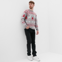 Джемпер вязаный KAFTAN "Новогодний" размер 44, серый