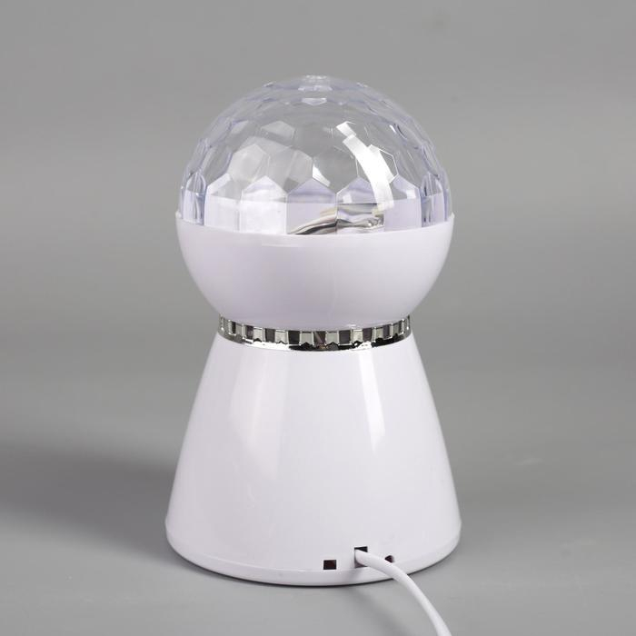 Световой прибор &laquo;Шар на подставке&raquo; 10 см, динамик, свечение RGB, 220 В