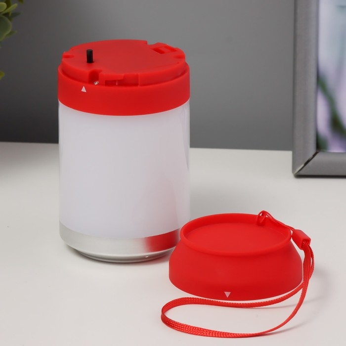 Ночник "Фоси" LED 5 режимов от батареек 3хААА бело-красный 6,5х6,5х11,5 см