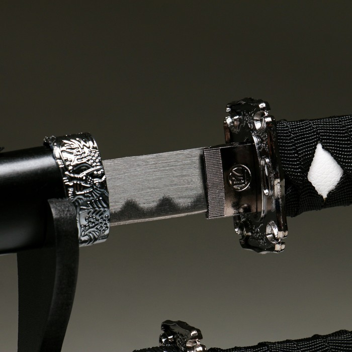 Сув. изделие катаны 3в1 на подставке, ножны дерево, дракон черные 52/78/98см