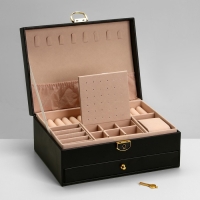 Подставка для украшений «Шкатулка» 2 яруса, 17×23×10 см, цвет чёрный Подставка для украшений «Шкатулка» 2 яруса, 17×23×10 см, цвет чёрный