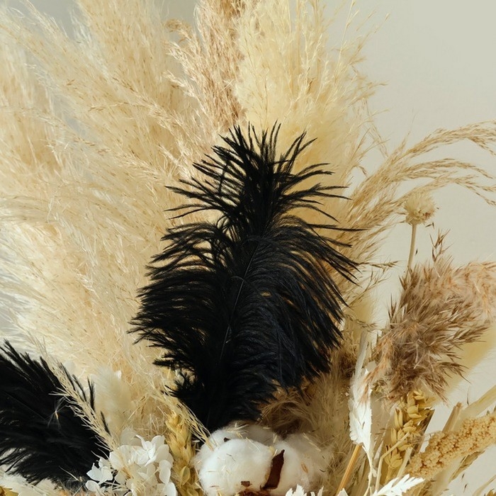 Перо для декора 1 шт., размер &mdash; 20,5 &times; 7,5 см, цвет чёрный