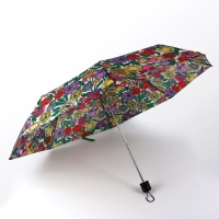 Зонт механический &laquo;Цветы&raquo;, 3 сложения, 8 спиц, R = 48/55 см, D = 110 см, цвет МИКС