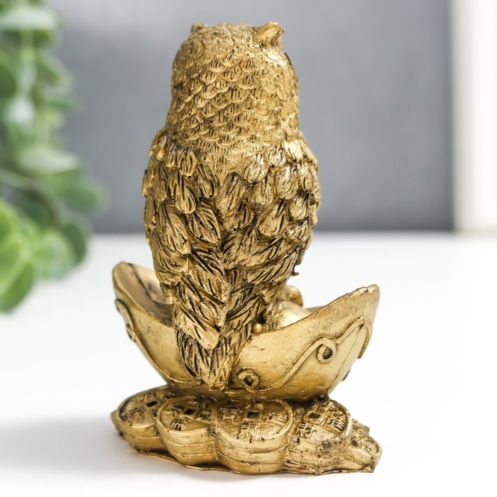 Нэцке полистоун под бронзу Нэцке полистоун под бронзу "Филин на слитке" 7х4,5х9,5 см