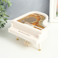 Шкатулка музыкальная механическая "Белый рояль" 16х15х9 см