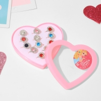 Кольца детские набор 12шт &laquo;Выбражулька&raquo; подсолнухи, цвет МИКС в серебре, б-р