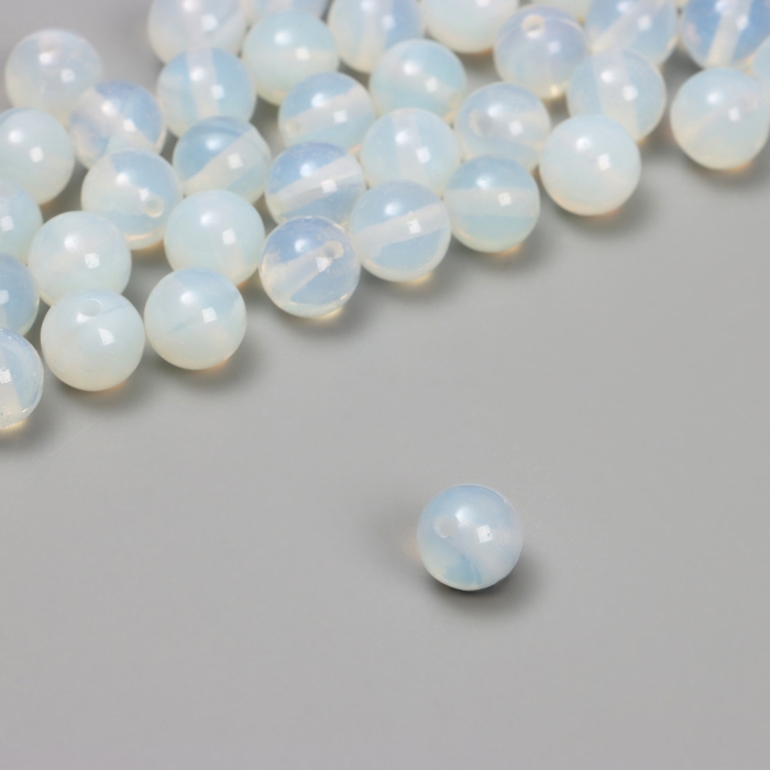 Бусины на нити шар №8 &laquo;Лунный камень&raquo;, 48 бусин