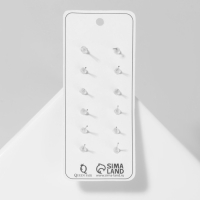 Пусеты 6 пар &laquo;Романтика&raquo; розочка, цвет чёрно-белый в серебре