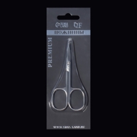 Ножницы маникюрные &laquo;Premium&raquo;, загнутые, широкие, 9,3 см, на блистере, цвет серебристый