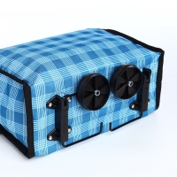 Сумка хозяйственная складная на липучке, 2 колеса, цвет голубой