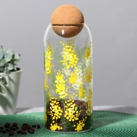 Банка для хранения сыпучих продуктов и круп &laquo;Нежная мимоза&raquo;, 1000 мл