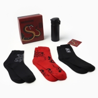 Подарочный набор термос и носки 3 пары KAFTAN "Змея" р. 41-44 (27-29 см) Подарочный набор термос и носки 3 пары KAFTAN "Змея" р. 41-44 (27-29 см)