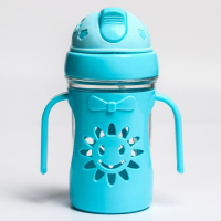 Поильник детский с силиконовой трубочкой &laquo;Солнышко&raquo;, 250 мл., с ручками, цвет МИКС