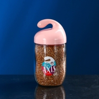 Банка для сыпучих продуктов &laquo;Аксис&raquo;, 500 мл, стеклянная, розовая крышка, Иран