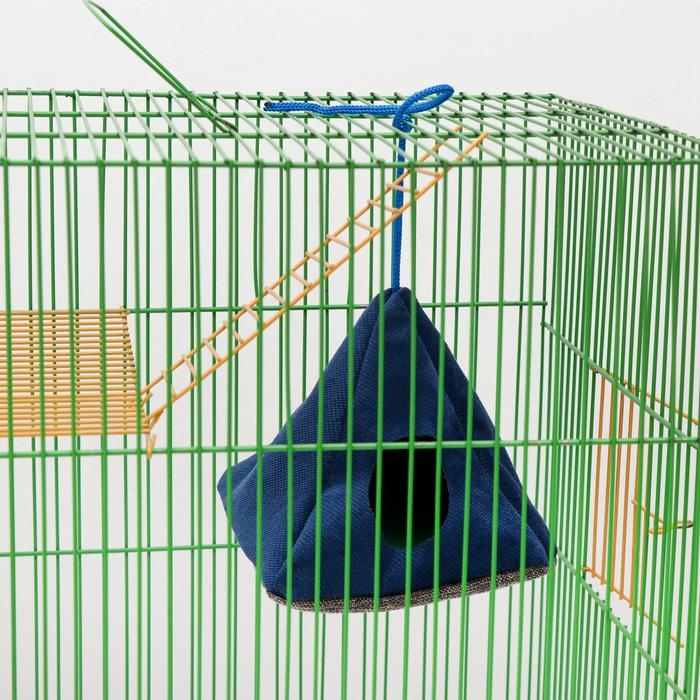 Подвесной домик для грызунов Подвесной домик для грызунов "Вигвам", мебельная ткань ,флис, 15 х 15 см, микс цветов