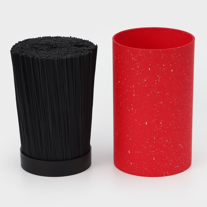 Подставка для ножей с наполнителем Доляна &laquo;Зефир&raquo;, 11&times;18 см, цвет красный