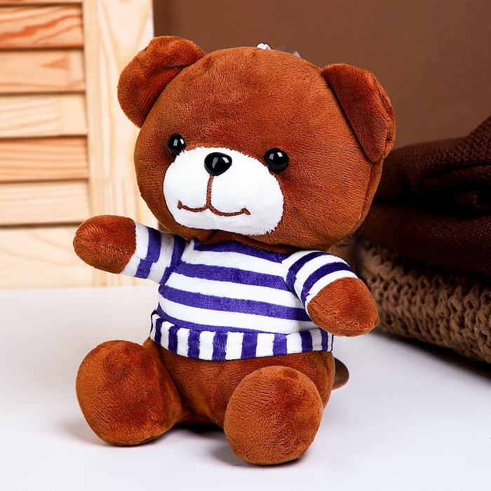 Мягкая игрушка &laquo;Мишка&raquo;, в полосатой футболке, 18 см