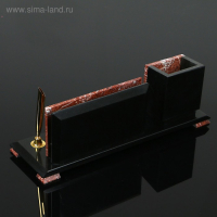 Набор настольный "Герб", 24х7,5х9 см, змеевик, креноид