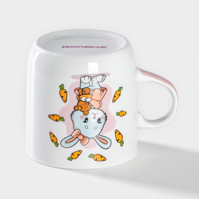 Кружка керамическая Доляна &laquo;Лапочка зайка&raquo;, 230 мл, цвет белый