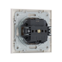 Розетка одноместная TOT Matte Glass, 16 А, скрытая, с з/к, стекло, белая Розетка одноместная TOT Matte Glass, 16 А, скрытая, с з/к, стекло, белая