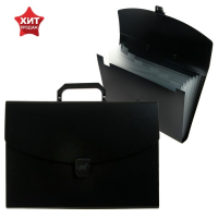 Папка-портфель А4 Calligrata, 6 отделений, 700мкм, до 300 листов, чёрная Папка-портфель А4 Calligrata, 6 отделений, 700мкм, до 300 листов, чёрная