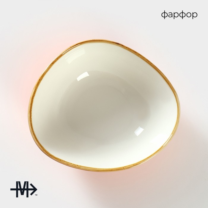 Салатник фарфоровый Magistro &laquo;Церера&raquo;, 440 мл, 15,3&times;13 см, цвет оранжевый