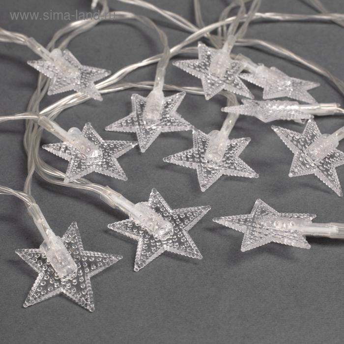 Гирлянда &laquo;Нить&raquo; 3 м с насадками &laquo;Звёзды&raquo;, IP20, прозрачная нить, 20 LED, свечение мульти (RG/RB), мигание, USB