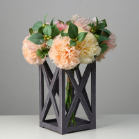 Кашпо деревянное 14×14×26 см "Фонарь Хай-тек Прованс", серый графит Кашпо деревянное 14×14×26 см "Фонарь Хай-тек Прованс", серый графит