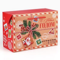 Пакет-коробка &laquo;Новогодняя почта&raquo;, 28 х 20 х 13 см, Новый год