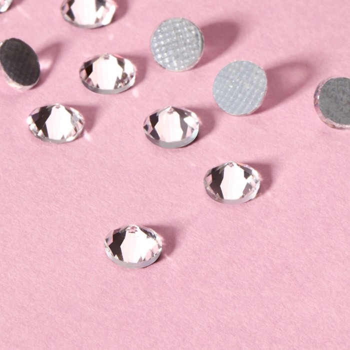 Стразы термоклеевые &laquo;Конус&raquo;, стеклянные, SS20, d = 4,6 мм, 100 шт, цвет белый