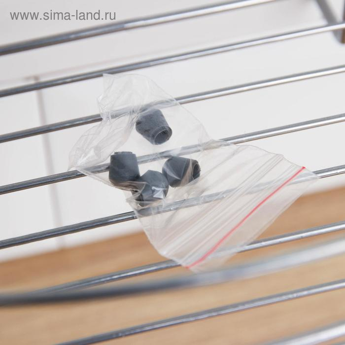 Полка для рейлинга прямоугольная, 1 ярус, 30&times;12&times;20,5 см, d=25 мм, цвет хром