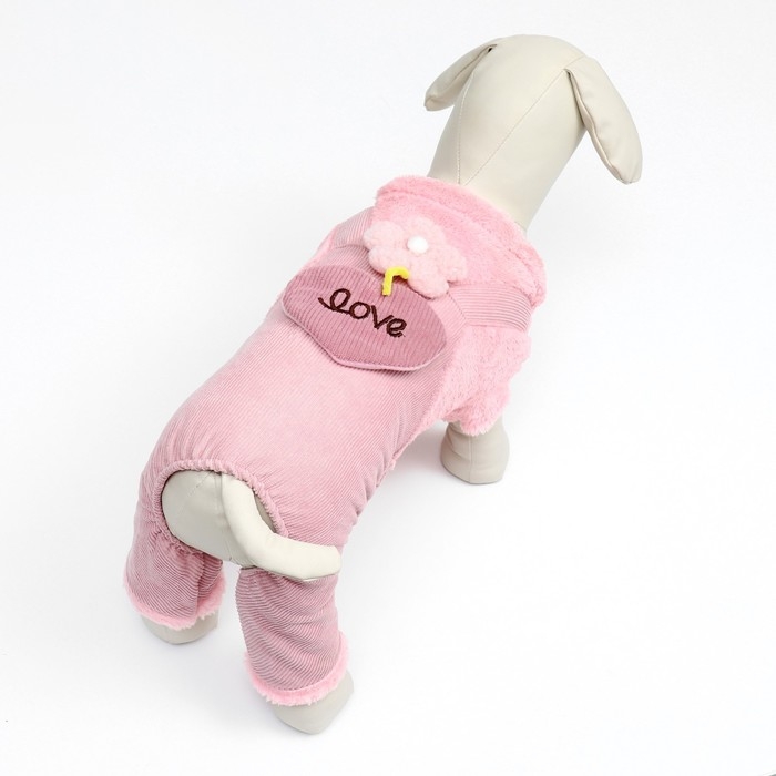 Комбинезон Комбинезон "Love", размер S (ДС 25 см, ОГ 35 см, ОШ 25 см), розовый